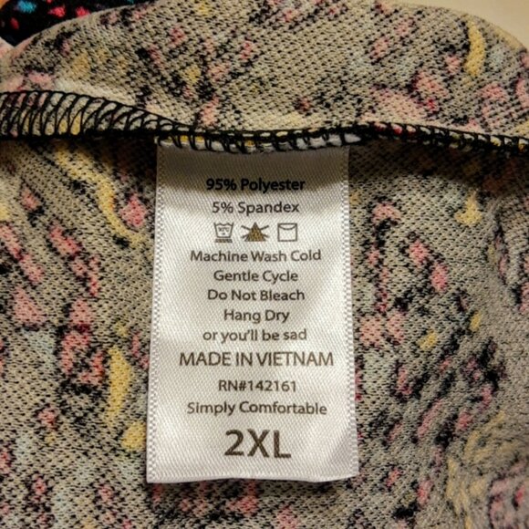 LuLaRoe Black, Pink, Blue and Yellow Geometric Pattern Cassie Skirt Size 2XL NWT - Picture 3 of 4